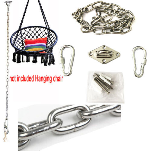 Heavy Duty Adjustable Height Heavy Chains Hooks Hammock Hanging Chair Chains Kit 2