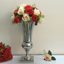 (400MM) 40/50/60CM Stunning Silver Iron Luxury Flower Vase Urn Wedding Home Table Decor