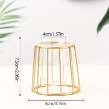(Iron Hydroponic Vase-06) Modern European-Style Decor Flower Vase - Suitable For Home Living Room Bedroom Table Decoration
