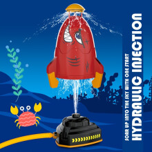 (Red Deep Sea Shark   2 Connectors   Water Pipe) Water-spraying Flying Rocket Toy For Outdoor Beach Water Play, Sprinkler Water Gun For Water Festival