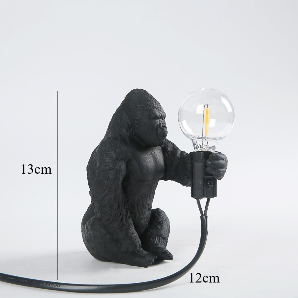 (FSitting posture (black)) Gorilla table lamp interior decoration Internet celebrity ornaments night light cross-border hot selling animal table lamp