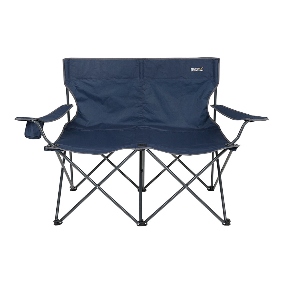 (One Size, Navy/Seal Grey) Regatta Isla Logo Travel 2 Person Camping Chair