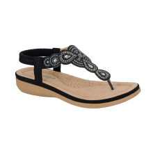 (5 UK, Black) Cipriata Womens/Ladies Mazzina Jewelled Toe Post Sandals