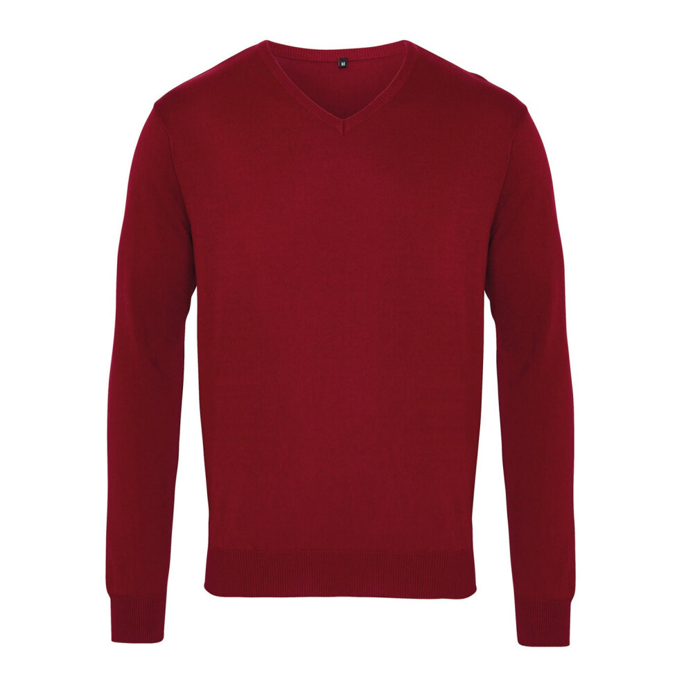 Knitted Cotton Acrylic V Neck Sweatshirt