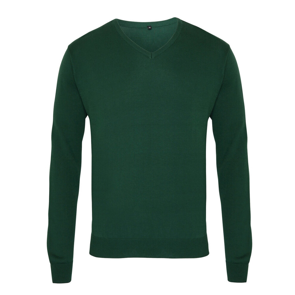 Knitted Cotton Acrylic V Neck Sweatshirt