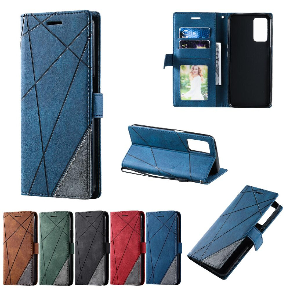 (Blue) Case For Oppo A55s 5G Wallet Flip Folio Card Holder Kickstand Magnetic Shockproof Pu Leather Blue 764762586959