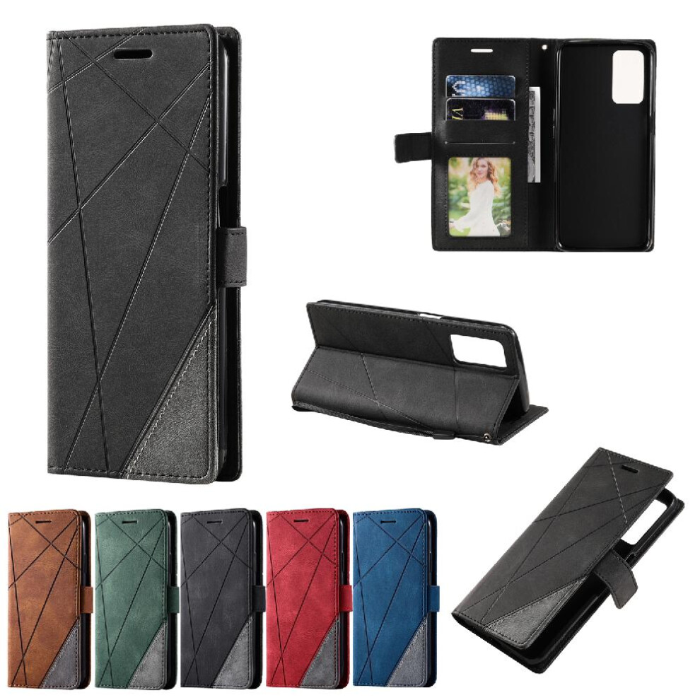 (Black) Case For Oppo A55s 5G Wallet Flip Folio Card Holder Kickstand Magnetic Shockproof Pu Leather Black 764762586973