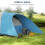Outsunny Outsunny 3000mm Waterproof Camping Tent w/ Porch & Sewn in Groundsheet, Blue 3