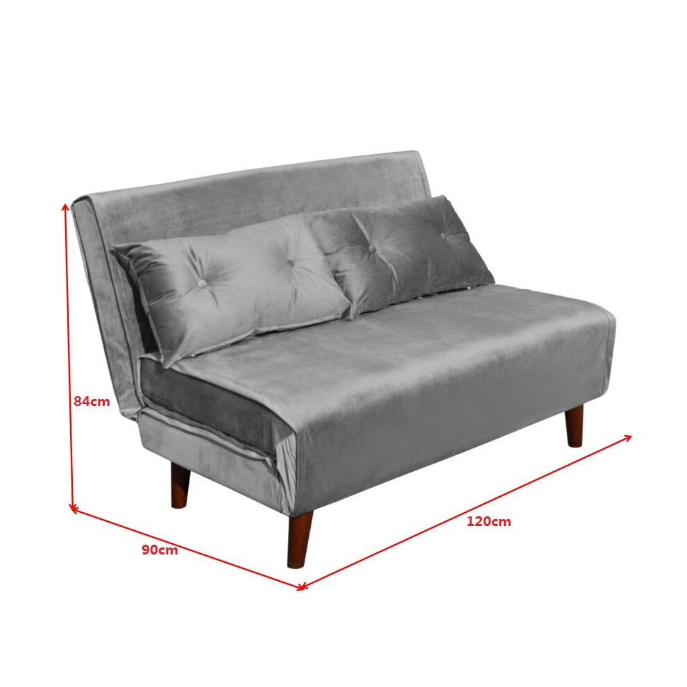 Double Sofa Bed Sleeper Foldable Portable Pillow Lounge Couch Grey Sofa BedLiving Room Furniture