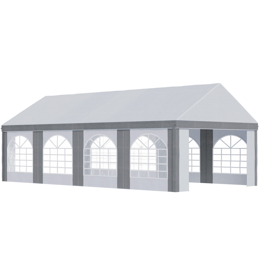 Outsunny 8 x 4m Party Tent, Marquee Gazebo with Sides, Windows and Double Doors