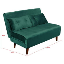 Double Sofa Bed Sleeper Foldable Portable Pillow Lounge Couch Green Sofa BedLiving Room Furniture