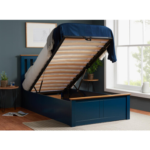 Birlea Single Navy Blue Ottomam Bed 3FT Storage Bed Frame Birlea Phoenix