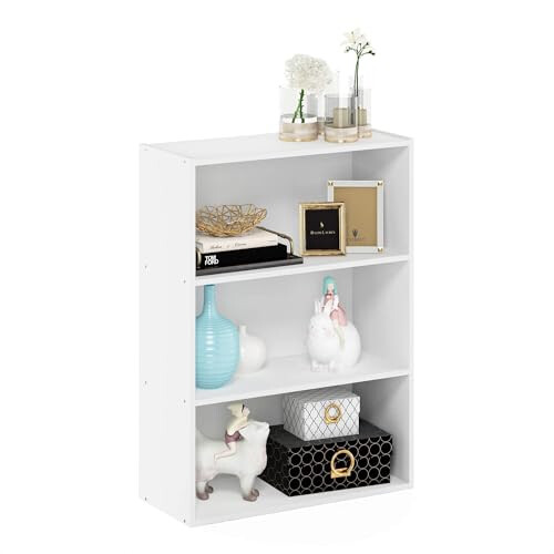 Furinno 3-Tier Open Shelf Bookcase, Engineered Wood, Plain White 2
