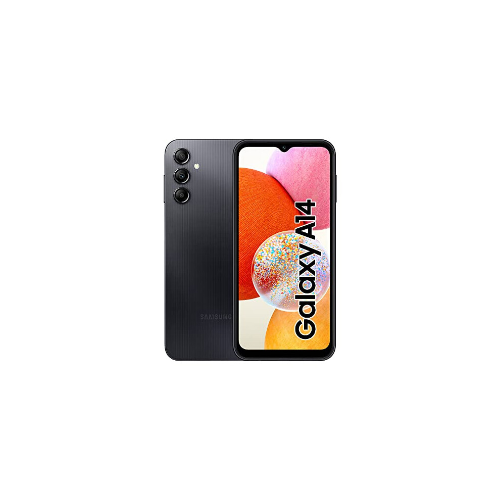 Samsung Galaxy A14 Mobile Phone 6.6 Inch Infinity-V Screen 64Gb Sim Free Smartphone, Black, 3Y Extended Manufacturer Warranty