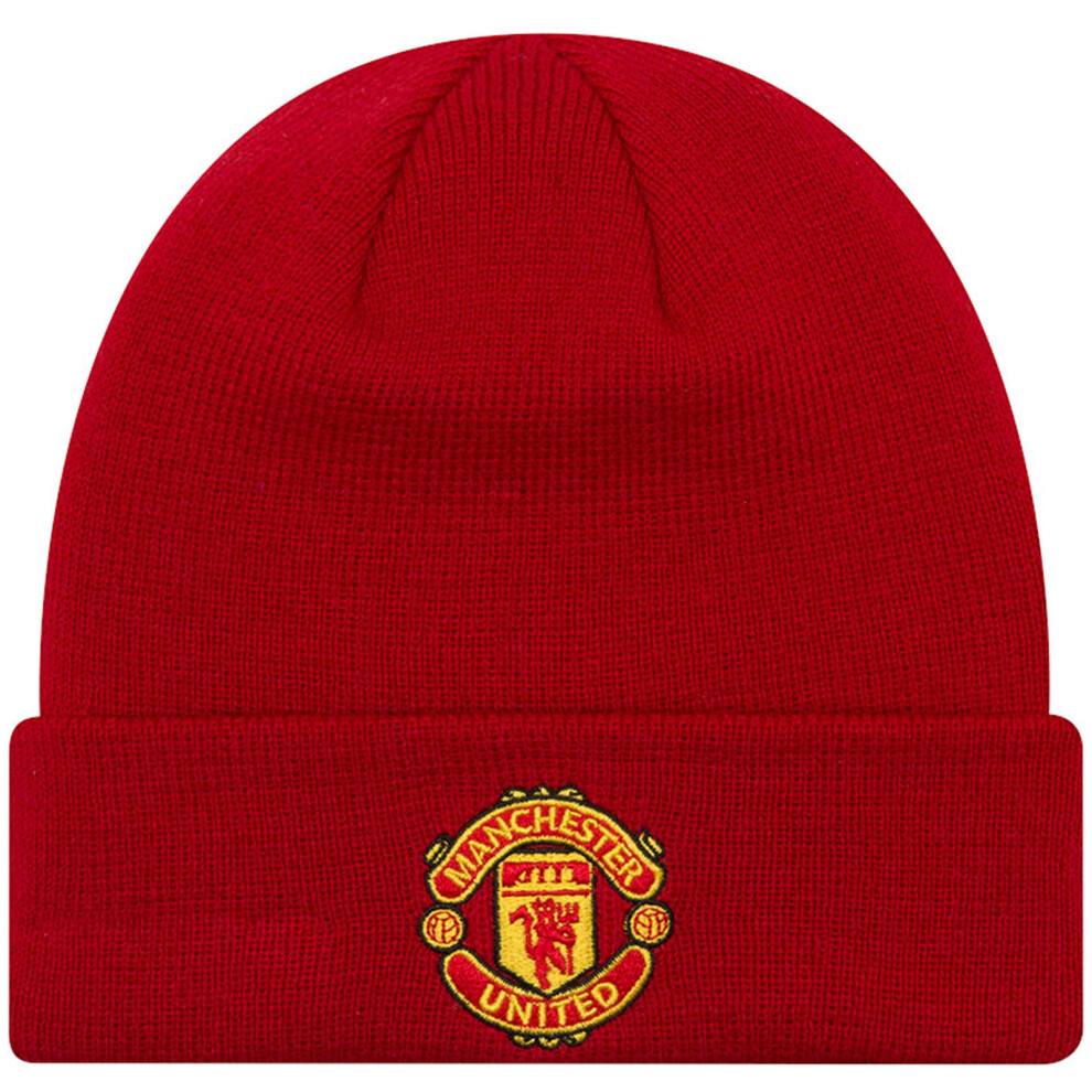(Youth (6-12 Yrs), Red) New Era Kids Manchester United FC Cuff Knit Warm Winter Beanie Hat - Red