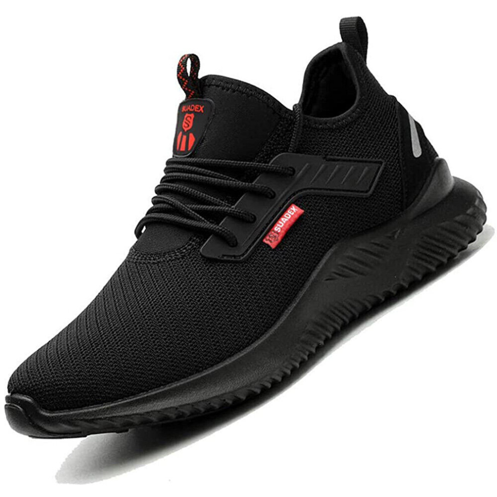 (8 UK (men's)) Mens Lightweight Safety Trainers Steel Toe Womens Work Shoes Hiking Boots