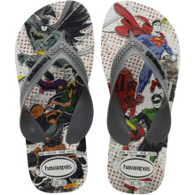 (13K UK, White/Grey) Havaianas Boys Kids Max Herois Summer Beach Holiday Sandals Flip Flops