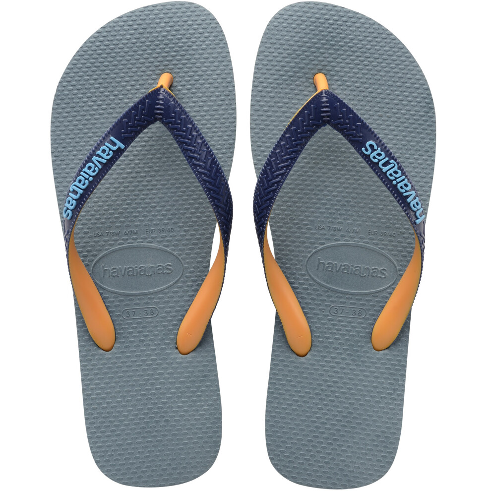 (3/4 UK, Silver Blue) Havaianas Womens Top Mix Summer Beach Pool Sandals Thongs Flip Flops