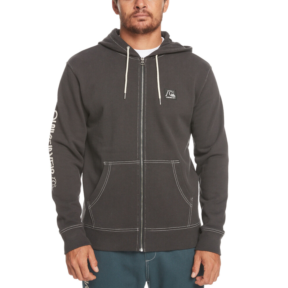 (M, Black) Quiksilver Mens the Original Full Zip Hooded Sweatshirt Hoody Hoodie