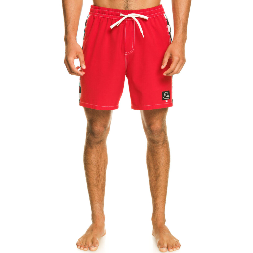 (M, High Risk Red) Quiksilver Mens Original Arch 17" Summer Beach Surf Swim Swimming Shorts