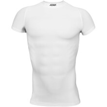 (Youth S, White) ATAK Youth Junior Short Sleeve Running Base Layer Compression Shirt - White