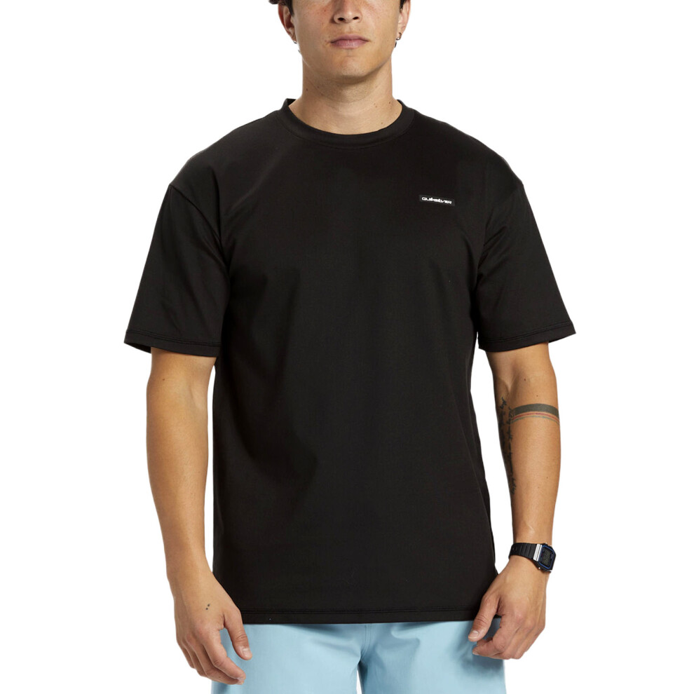 (S, Anthracite) Quiksilver Mens Omni Session Short Sleeve Crew Neck Surf UPF 50 T-Shirt Top Tee