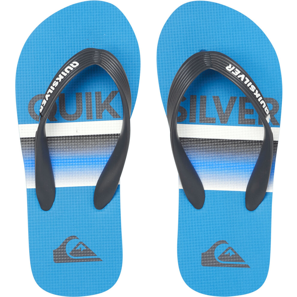 (11K UK, Blue) Quiksilver Boys Kids Molokai Slab Summer Beach Thongs Sandals Flip Flops