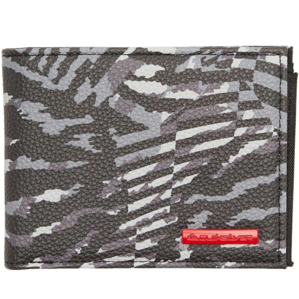 (One Size, Jet Black) Quiksilver Mens Freshness Printed Tri-Fold Cash Card ID Purse Wallet