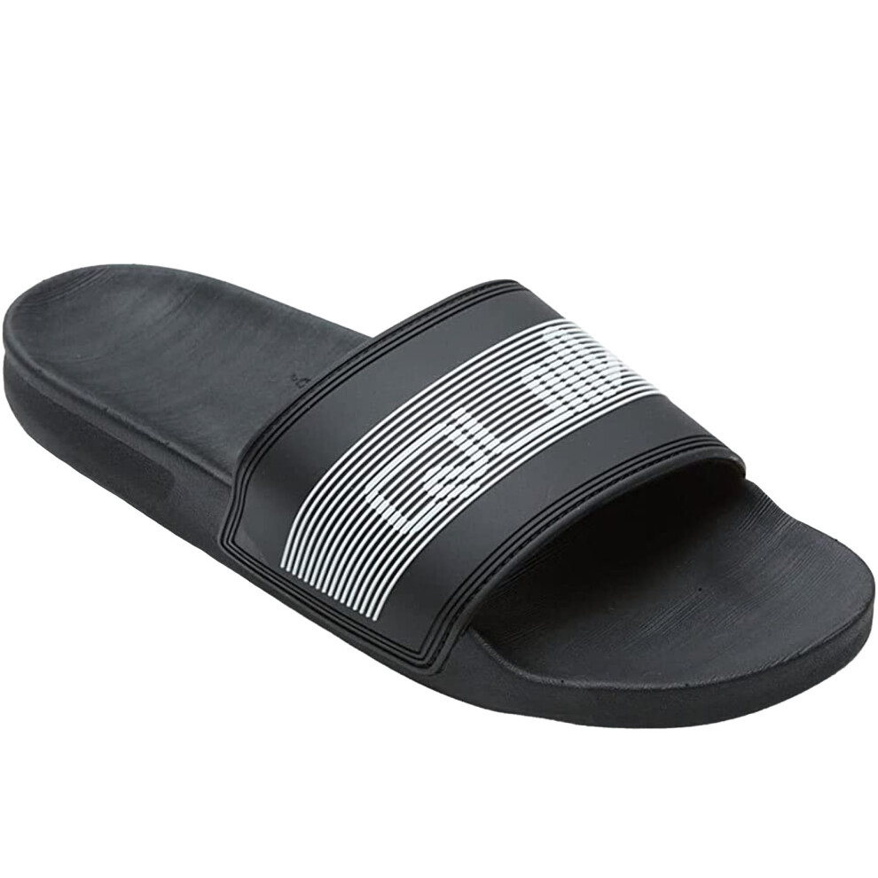 (11 UK, Anthracite) Quiksilver Mens Rivi Wordmark Summer Sandals Thongs Flip Flops Slide Sliders