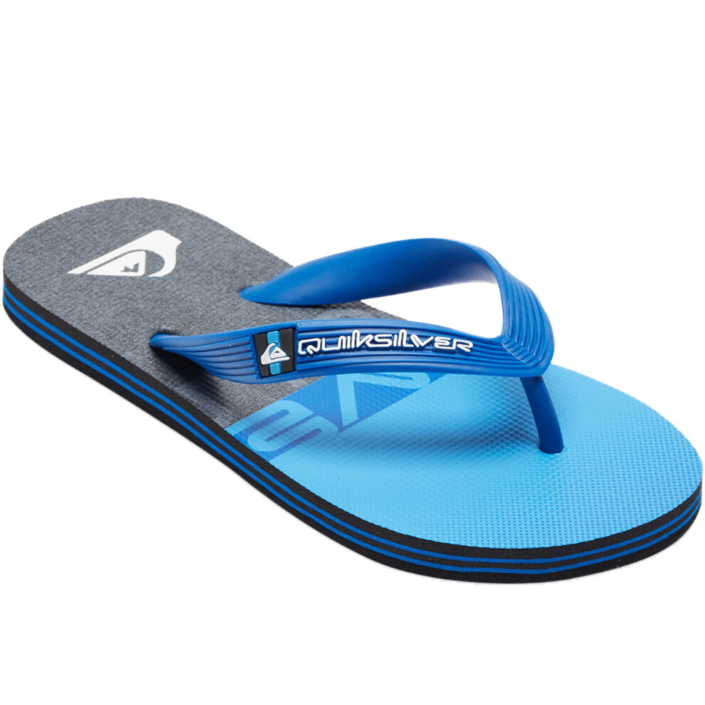 (13.5K UK, Black/Blue) Quiksilver Boys Kids Molokai Panel Summer Sandals Flip Flops - Black/Blue