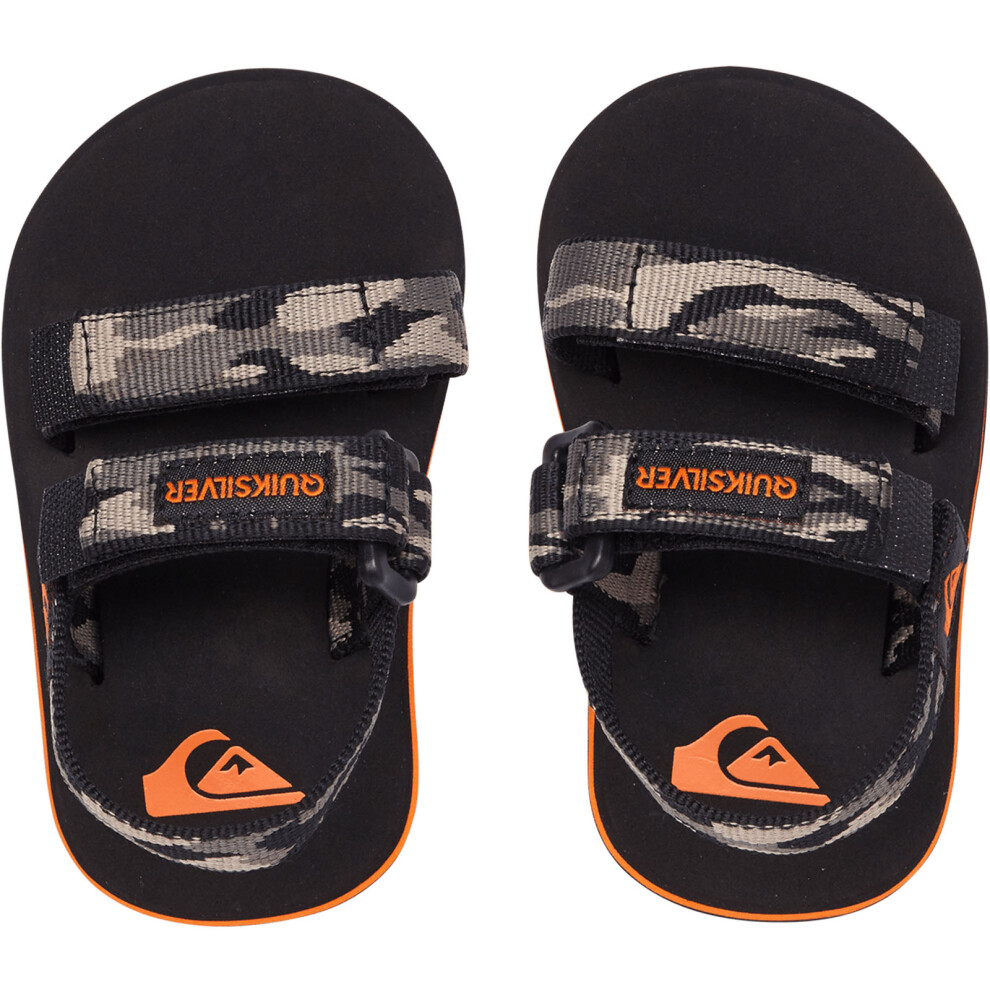 (3K UK, Camo/Black) Quiksilver Infants Toddlers Monkey Caged Strappy Thongs Sandals Flip Flops