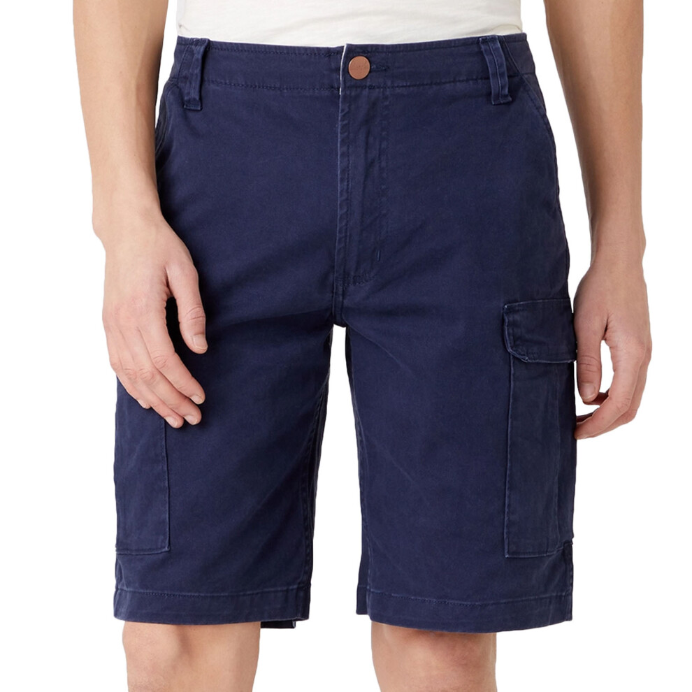 (32, Lakeport Blue) Wrangler Mens Casey Summer Denim Regular Fit Cargo Pants Bottoms Shorts-image-OPC-P7JBPZM-NEW