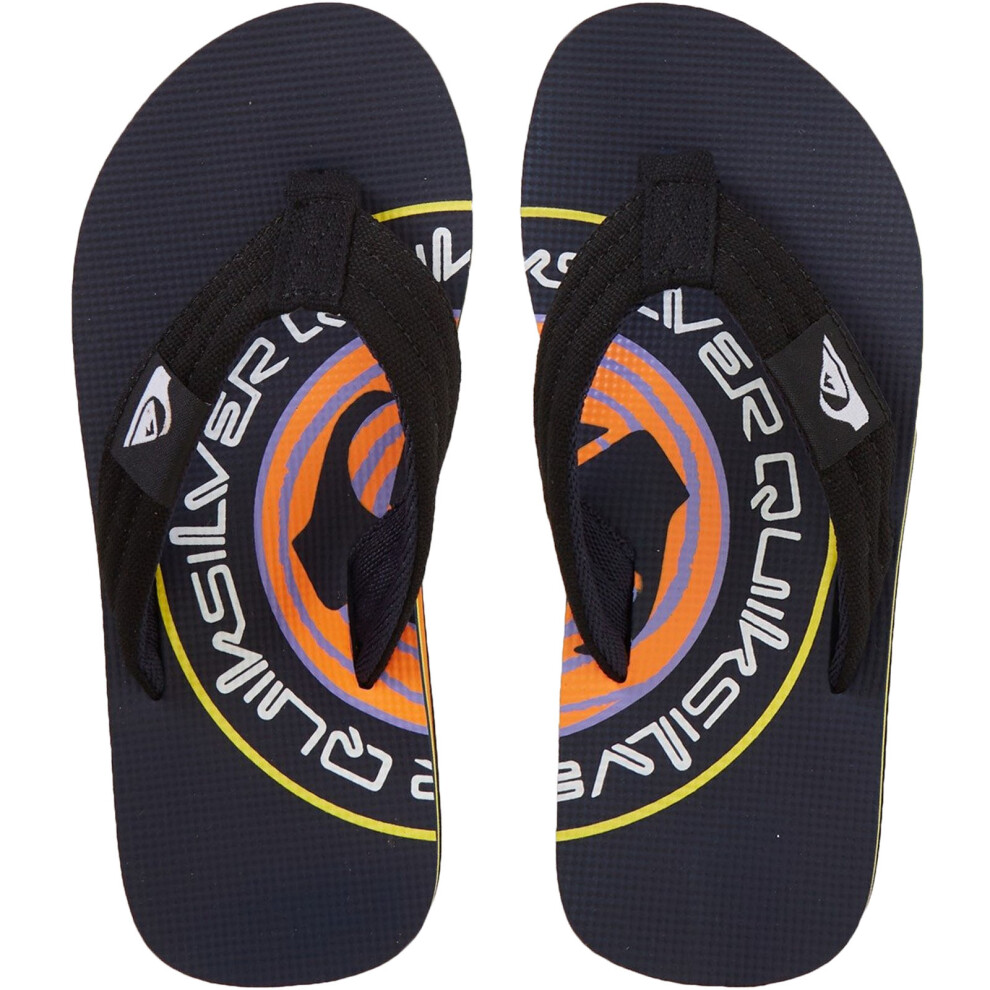 (12K UK, Black 1) Quiksilver Kids Molokai Layback Summer Beach Pool Sandals Thongs Flip Flops