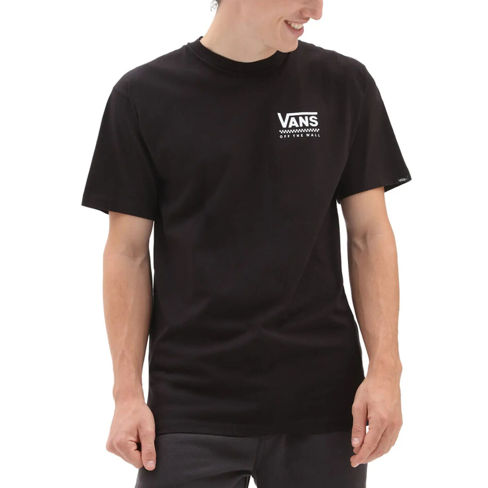 (S, Black) Vans Mens Orbiter Crew Neck Short Sleeve T-Shirt Top Tee