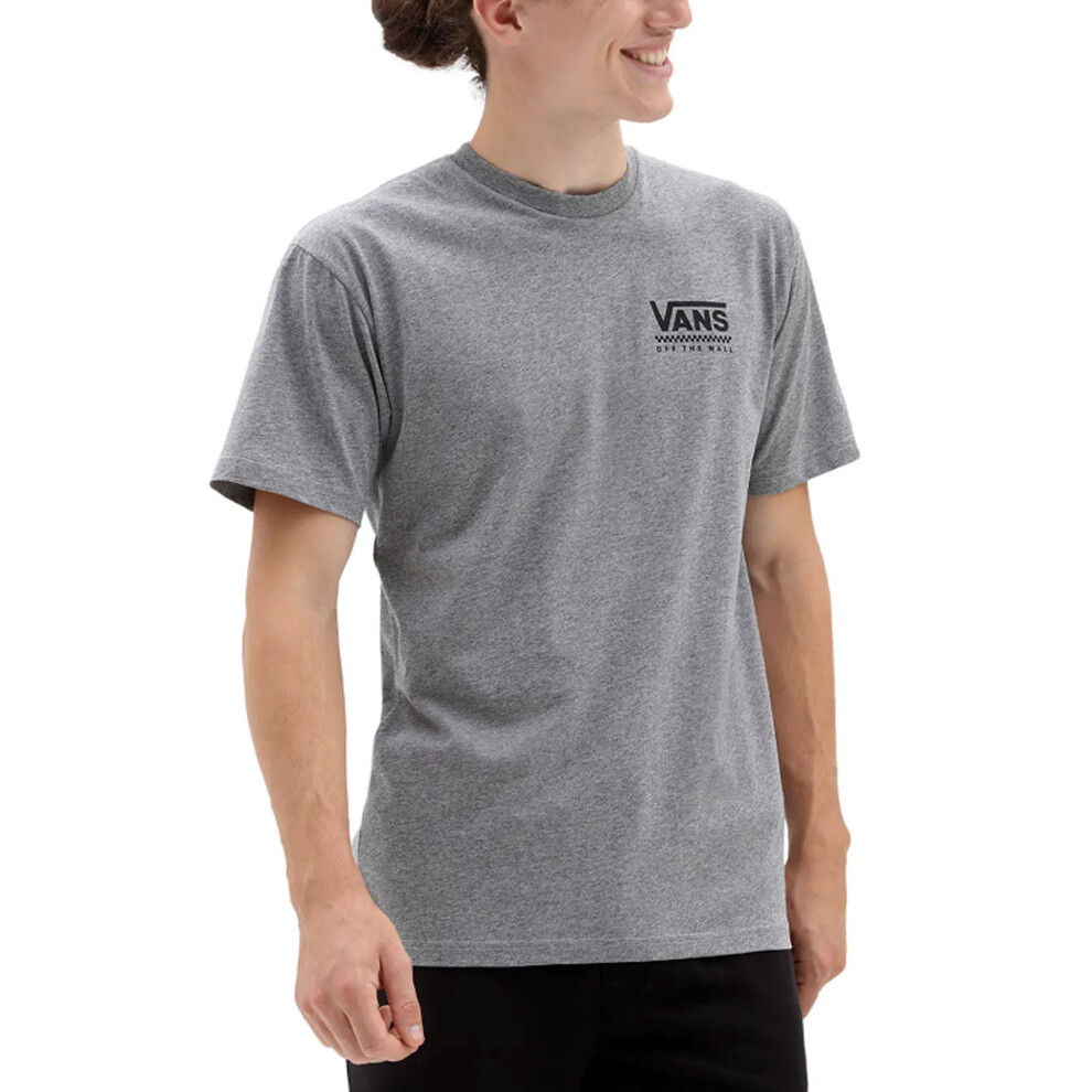 (S, Grey Heather) Vans Mens Orbiter Crew Neck Short Sleeve T-Shirt Top Tee - Grey Heather