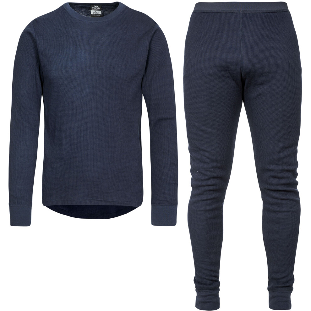 Trespass (Xxs, Navy) Adults Mystery Warm Winter Super Soft Top Bottoms Base Layer Set - Navy Blue