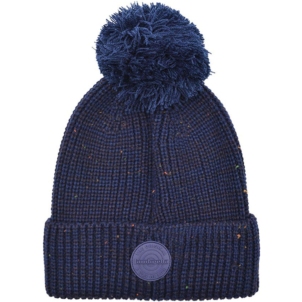 Lambretta (One Size, Navy) Mens Chunky Knitt Knitted Warm Winter Beanie Bobble Hat