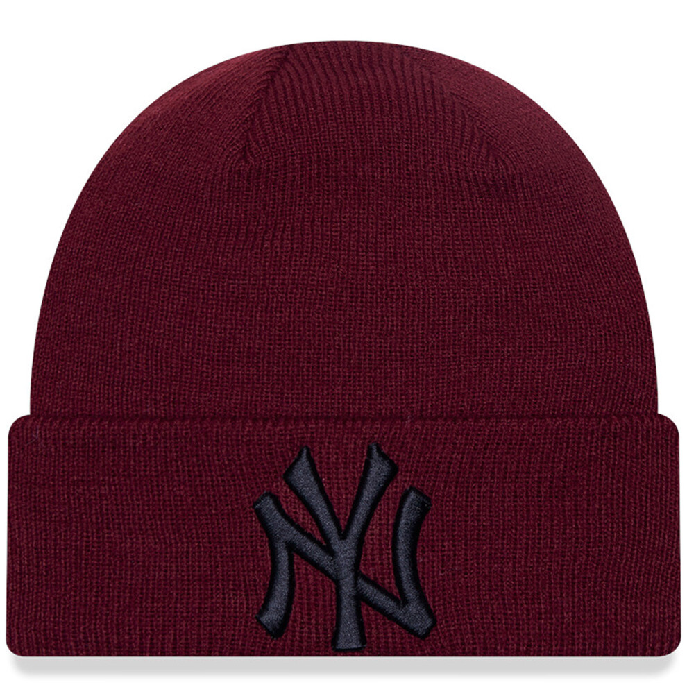 (Child (4-6 Yrs), Dark Red) New Era Kids New York Yankees League Essentials Warm Winter Beanie - Dark Red