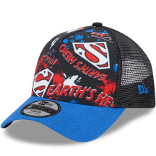 (4-6 Yrs, Saphire) New Era Kids 9FORTY DC Print Superman Adjustable Snapback Trucker Cap - Saphire