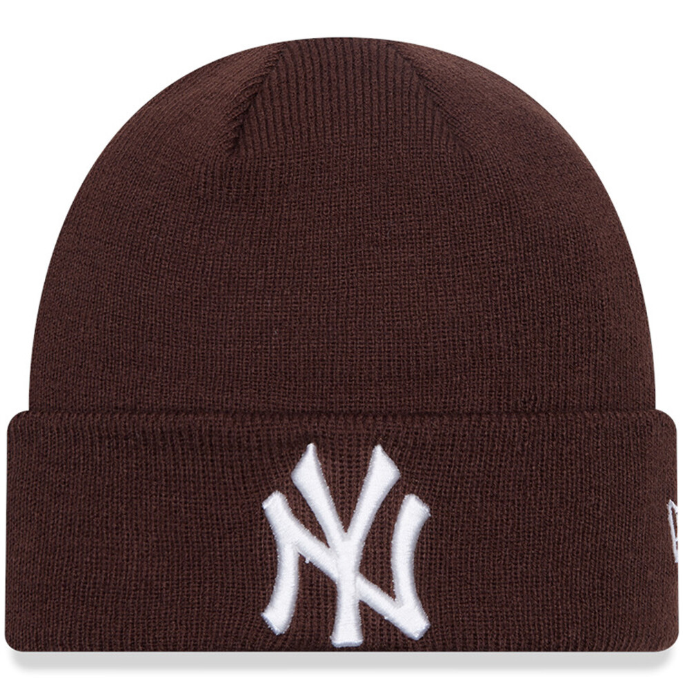 New Era (Youth (6-12 Yrs), Dark Brown) Kids New York Yankees League Essentials Warm Winter Beanie - Dark Brown