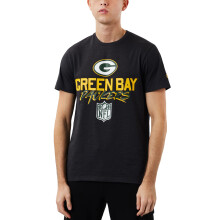 (S, Grey) New Era Mens Green Bay Packers NFL Script Short Sleeve T-Shirt Top Tee - Grey