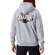(2XL, Black) New Era Mens Los Angeles Lakers Infill Team Logo Oversized Hoodie - Black