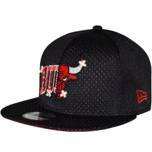 (SM, Black) New Era Chicago Bulls NBA 9FIFTY Half Stitch Baseball Cap Hat - Black
