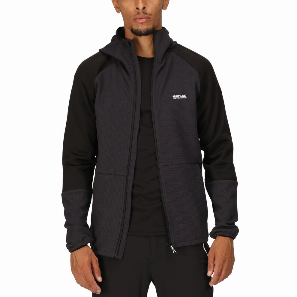 Regatta (S, Seal ) Mens Moaris Softshell Outdoor Walking Hiking Extol Stretch Hooded Jacket Grey
