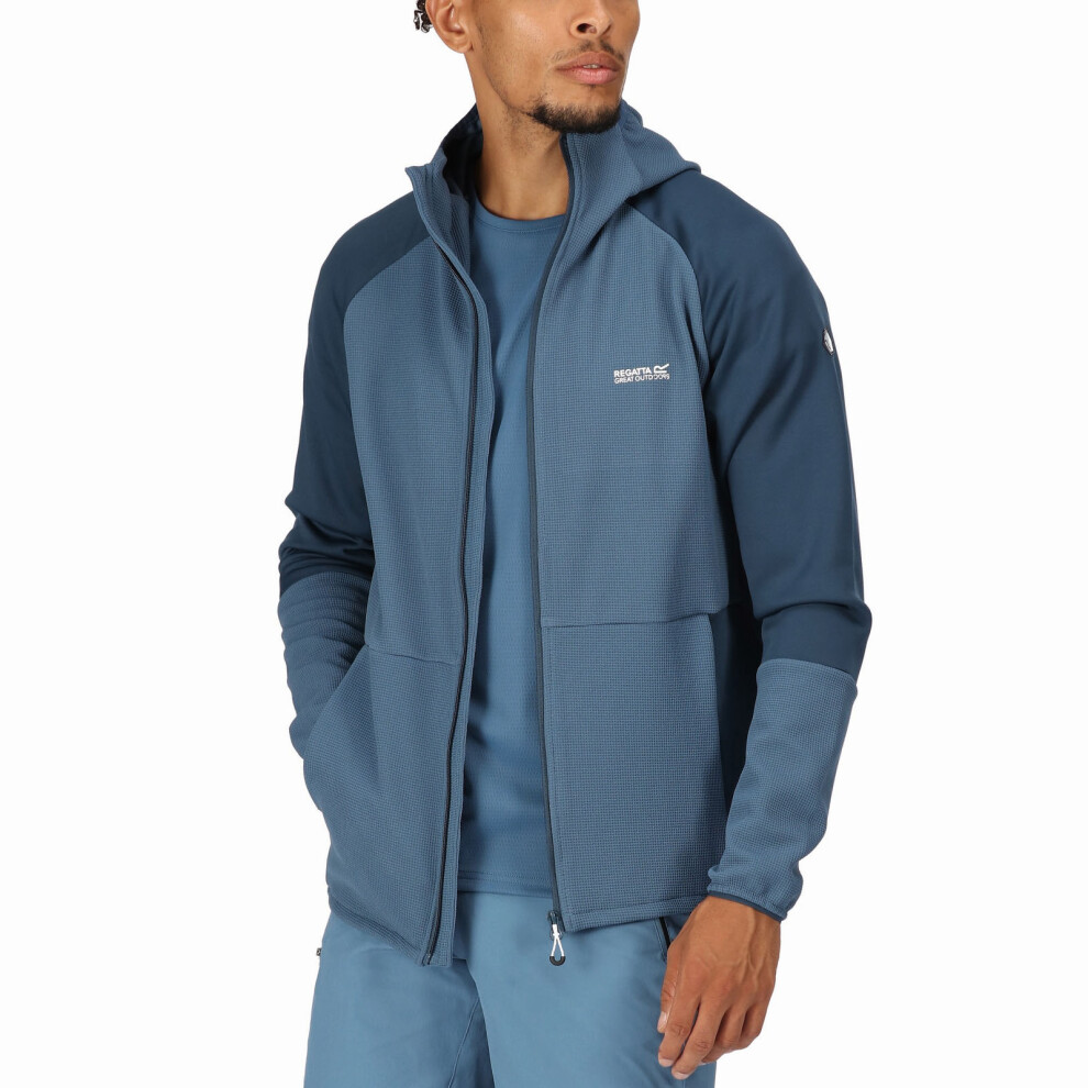 Regatta (S, Stellar ) Mens Moaris Softshell Outdoor Walking Hiking Extol Stretch Hooded Jacket Blue