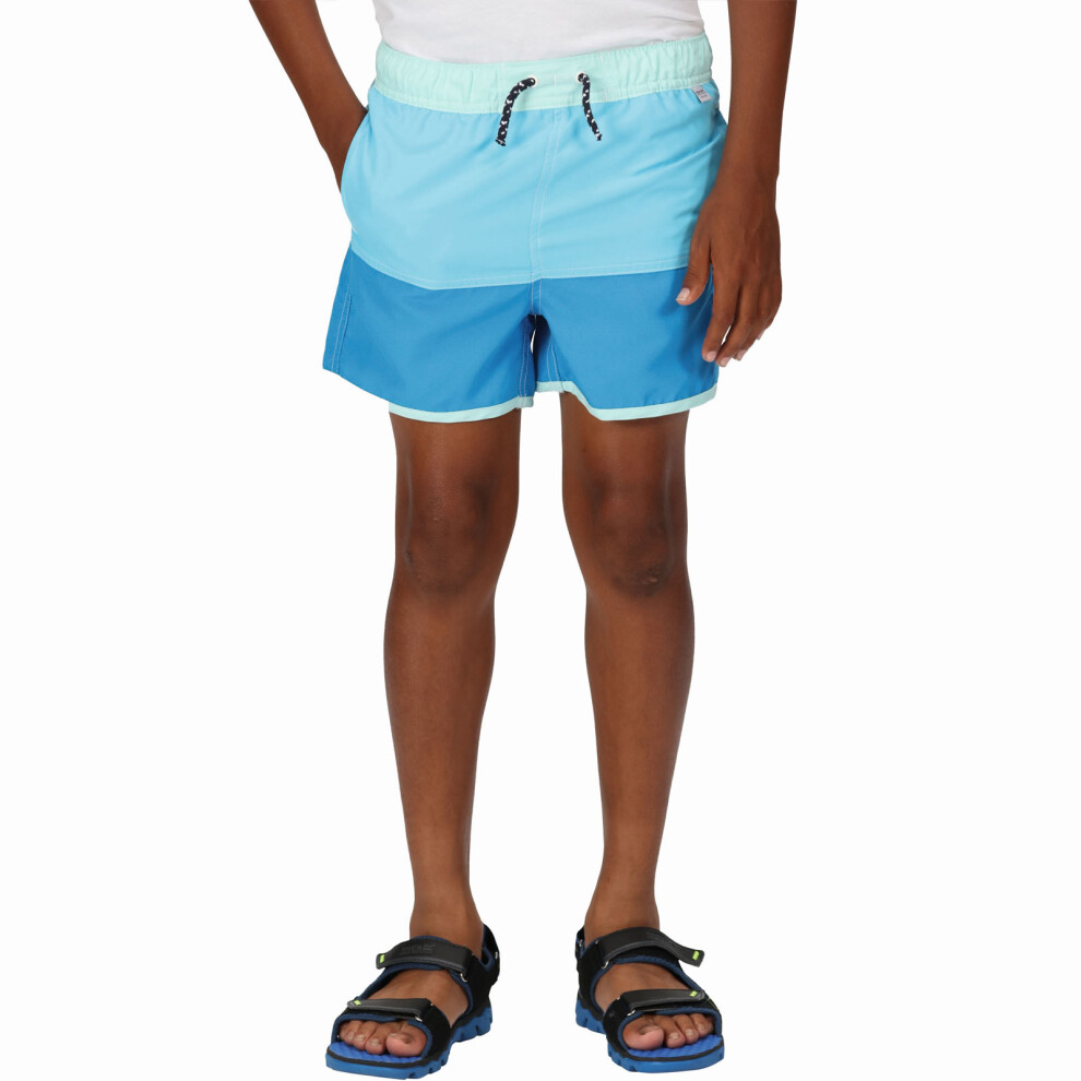 (5-6 Yrs, Aquarius) Regatta Kids Boys Sergio Elasticated Swim Swimming Trunks Bottoms Shorts
