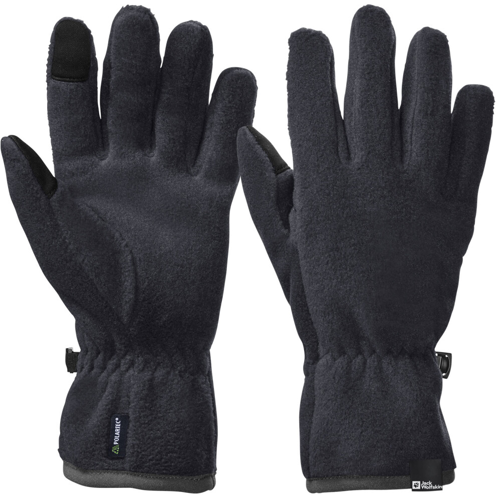 (SM, Phantom) Jack Wolfskin Kids Spirit Fleece Warm Winter Outdoor Elasticated Gloves