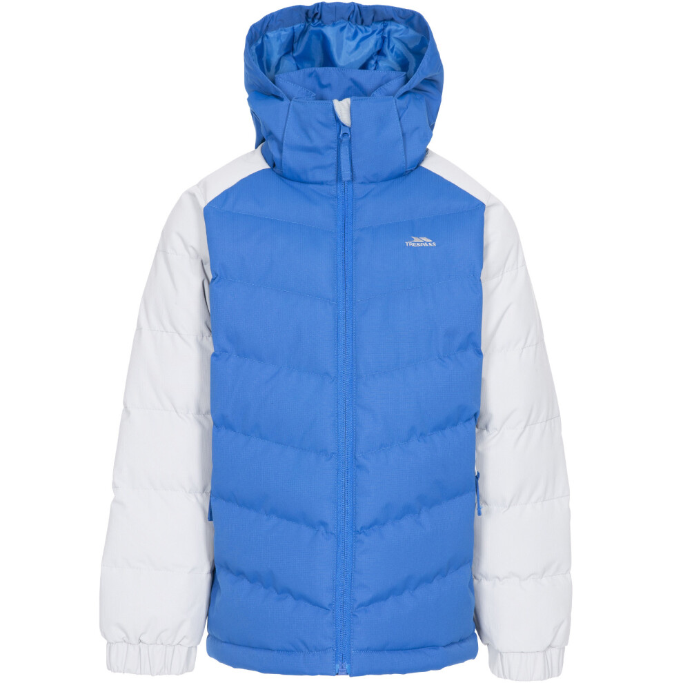 (3-4 Yrs, Blue) Trespass Kids Sidespin Hooded Padded Jacket Coat