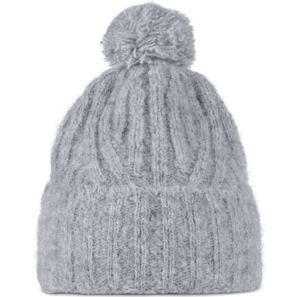 Buff (One Size, ) Unisex Nerla Chunky Knit Fleece Beanie Bobble Hat Grey
