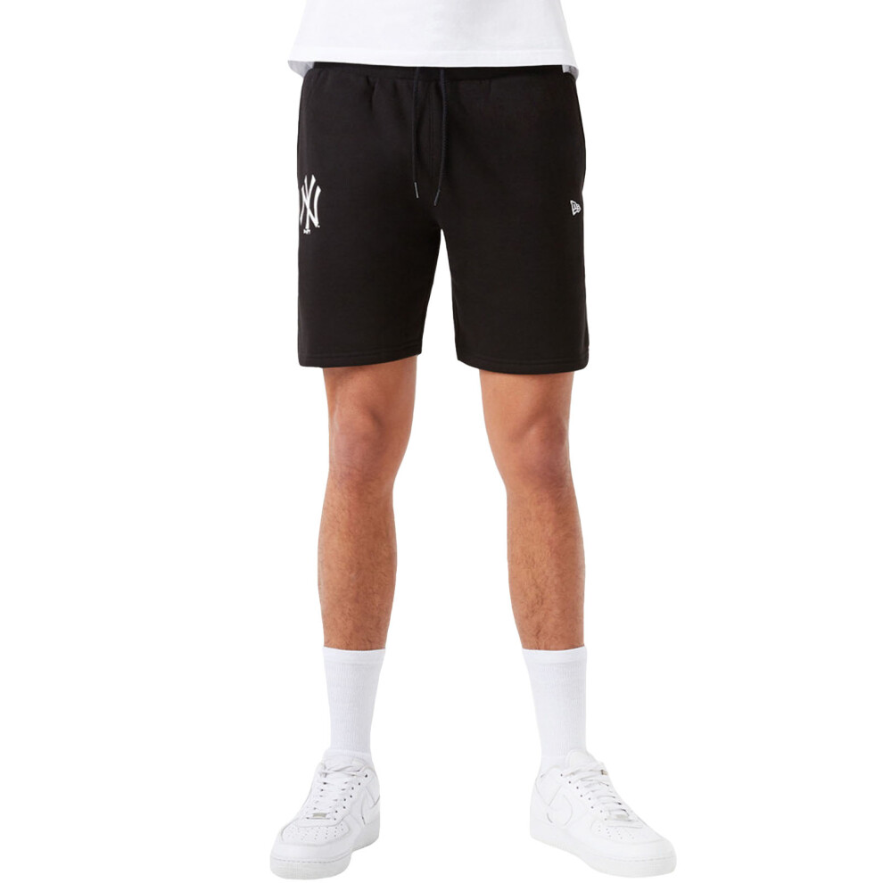 (L, Black) New Era Mens New York Yankees Seasonal Elasticated Waist Jogger Shorts - Black